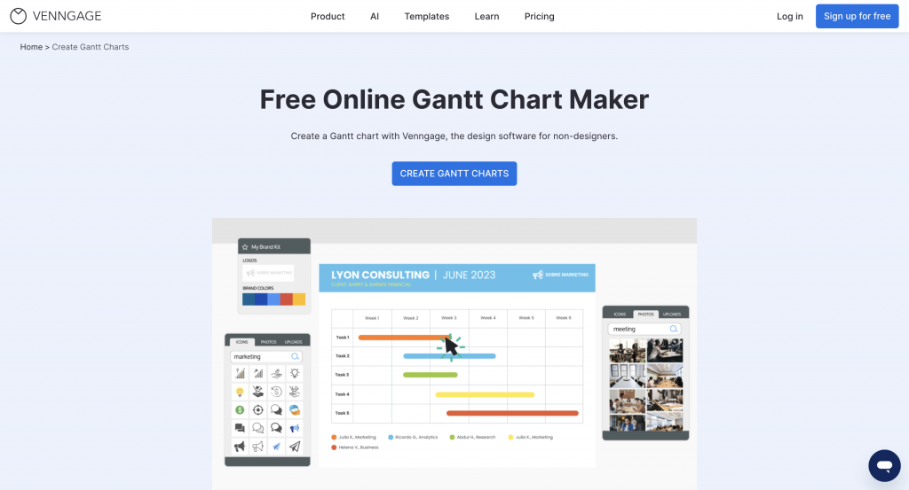 Venngage's Gantt Chart Maker